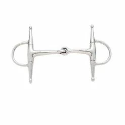 Korsteel Stainless Steel Jointed Short Full Cheek Snaffle Bit