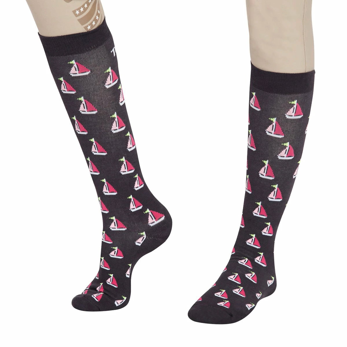 TuffRider Ladies Flamingo/Boat/Horse Knee Hi Socks 2 TuffRider Ladies Flamingo/Boat/Horse Knee Hi Socks - Image 2