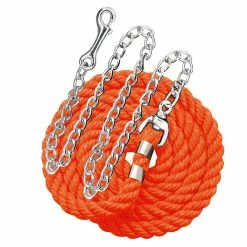 Perri's Cotton Lead With Chain -Farm House Tack Sales Shop leadchain orange 69467.1588091734.1280.1280