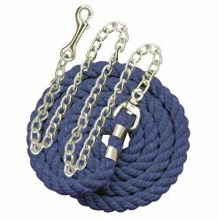 Perri's Cotton Lead With Chain -Farm House Tack Sales Shop leadchain royal blue 51757.1588091733.1280.1280