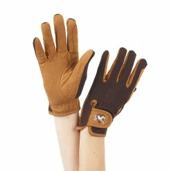 Ovation Child's Hearts & Horses Gloves -Farm House Tack Sales Shop light brown chocolate 22966.1590174193.1280.1280