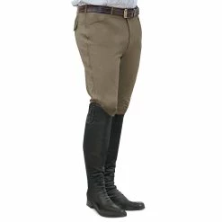 Ovation Men's EuroWeave Front Zip 4-Pocket Knee Patch Breeches -Farm House Tack Sales Shop light tan 40541.1588796603.1280.1280