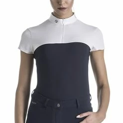 EGO 7 Women's Lace Top Short Sleeve -Farm House Tack Sales Shop navyfront