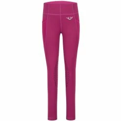 TuffRider Children's Minerva EquiCool Tights 60 TuffRider Children's Minerva EquiCool Tights -Farm House Tack Sales Shop plum front 86402.1587157088.1280.1280