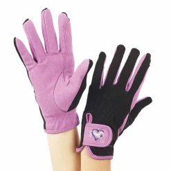 Ovation Child's Hearts & Horses Gloves -Farm House Tack Sales Shop purple black 48118.1590174193.1280.1280
