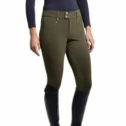 Samshield Women's Ambre Knee Grip Breeches -Farm House Tack Sales Shop samshield fw21 ambre KG FV kaki silver 8053 2731a862 086c 4874 9148 f861dbf650cc