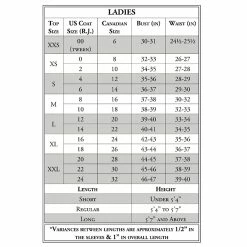 R.J. Classics Monterey Ladies' Show Coat -Farm House Tack Sales Shop size chart 15189.1589489522.1280.1280