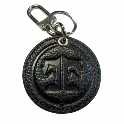 Tucker Tweed Equestrian Keychains -Farm House Tack Sales Shop tucker tweed equestrian tucker tweed equestrian keychains round blk signature front