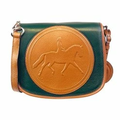 Tucker Tweed Equestrian Camden Crossbody Shoulder Bag -Farm House Tack Sales Shop tucker tweed the camden crossbody dressage leather handbags hunter green chestnut