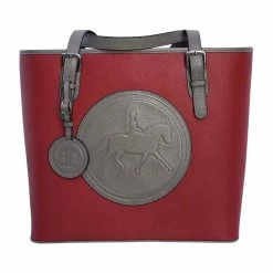 Tucker Tweed Equestrian James River Carry All Bag -Farm House Tack Sales Shop tucker tweed the james river carry all dressage leather handbags brick slate grey